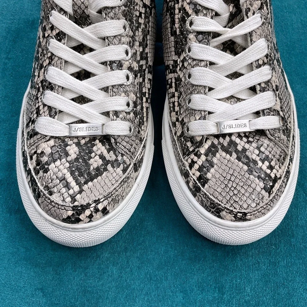 J Slides Sneakers Womens Size 6 Snake Print Ludlow Lace Up Shoes NWOT